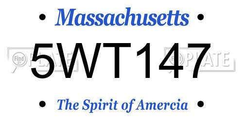 5WT147 Massachusetts License Plate
