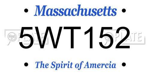 5WT152 Massachusetts License Plate