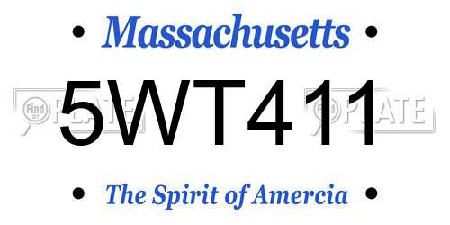 5WT411 Massachusetts License Plate
