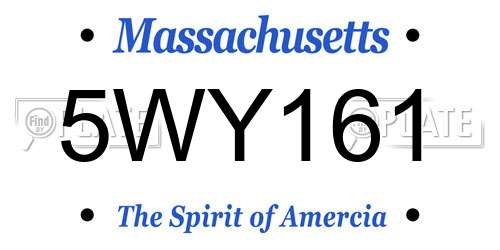 5WY161 Massachusetts License Plate