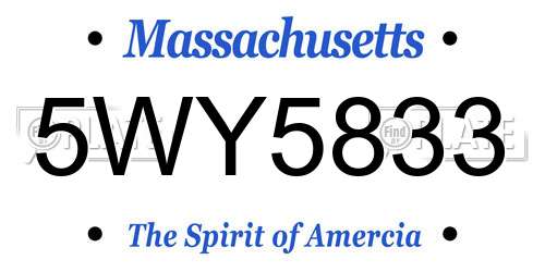 5WY5833 Massachusetts License Plate