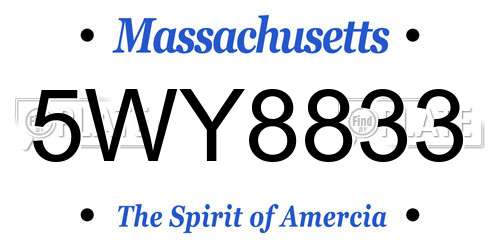 5WY8833 Massachusetts License Plate