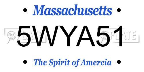 5WYA51 Massachusetts License Plate