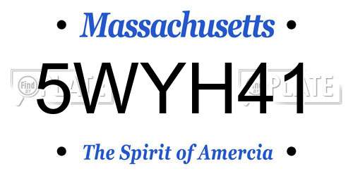 5WYH41 Massachusetts License Plate