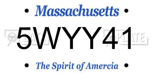 5WYY41 Massachusetts License Plate