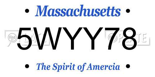 5WYY78 Massachusetts License Plate