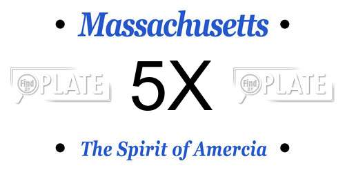5X Massachusetts License Plate