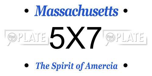 5X7 Massachusetts License Plate
