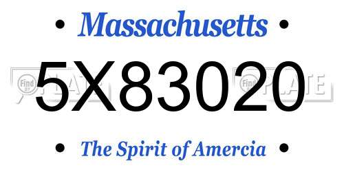 5X83020 Massachusetts License Plate