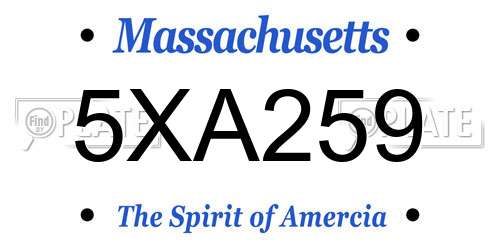 5XA259 Massachusetts License Plate