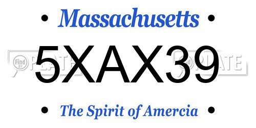 5XAX39 Massachusetts License Plate