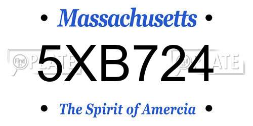 5XB724 Massachusetts License Plate