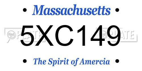 5XC149 Massachusetts License Plate