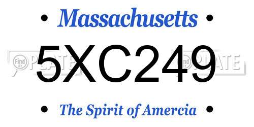 5XC249 Massachusetts License Plate