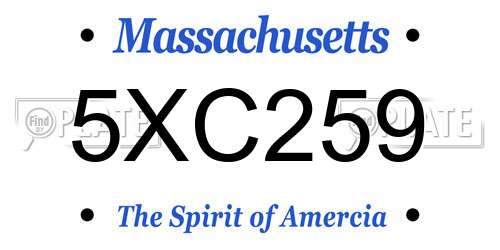 5XC259 Massachusetts License Plate