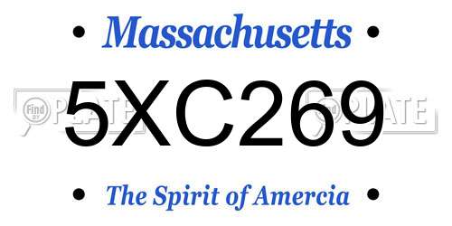 5XC269 Massachusetts License Plate