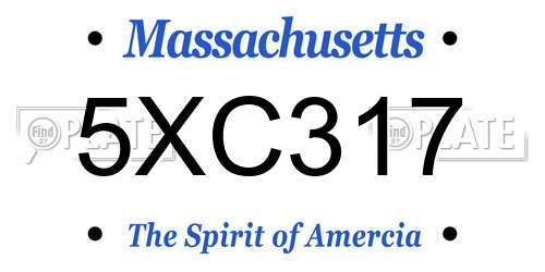 5XC317 Massachusetts License Plate