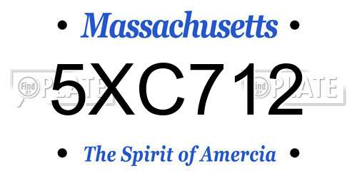 5XC712 Massachusetts License Plate