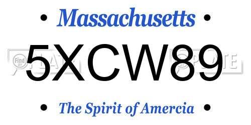5XCW89 Massachusetts License Plate
