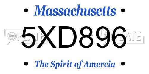 5XD896 Massachusetts License Plate