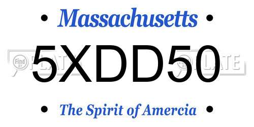 5XDD50 Massachusetts License Plate