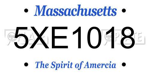 5XE1018 Massachusetts License Plate