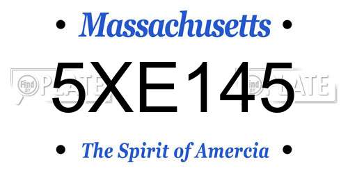 5XE145 Massachusetts License Plate
