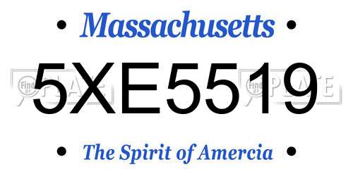 5XE5519 Massachusetts License Plate