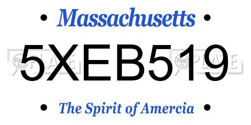 5XEB519 Massachusetts License Plate