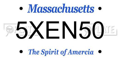 5XEN50 Massachusetts License Plate