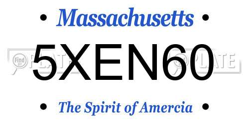5XEN60 Massachusetts License Plate