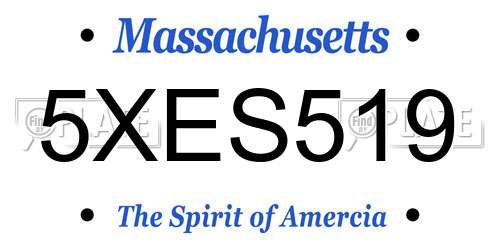 5XES519 Massachusetts License Plate