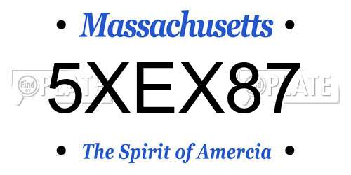 5XEX87 Massachusetts License Plate