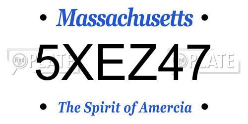 5XEZ47 Massachusetts License Plate