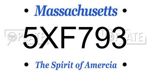 5XF793 Massachusetts License Plate