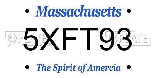 5XFT93 Massachusetts License Plate