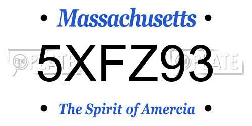 5XFZ93 Massachusetts License Plate