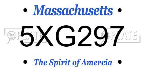 5XG297 Massachusetts License Plate
