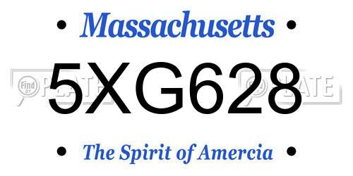 5XG628 Massachusetts License Plate