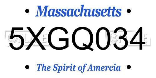 5XGQ034 Massachusetts License Plate