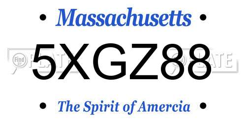 5XGZ88 Massachusetts License Plate