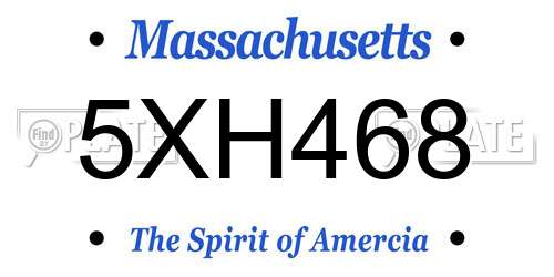 5XH468 Massachusetts License Plate