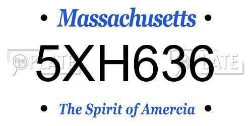 5XH636 Massachusetts License Plate