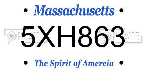 5XH863 Massachusetts License Plate
