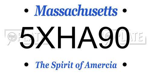 5XHA90 Massachusetts License Plate