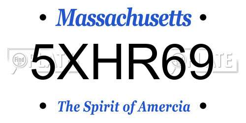 5XHR69 Massachusetts License Plate