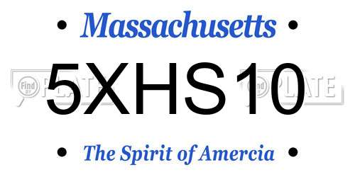 5XHS10 Massachusetts License Plate
