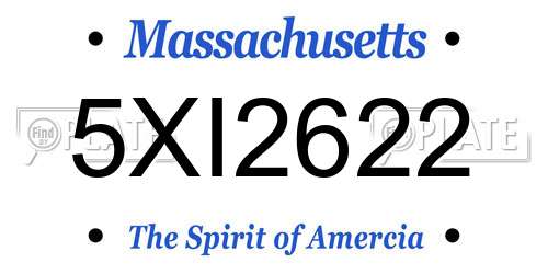 5XI2622 Massachusetts License Plate