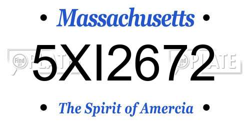 5XI2672 Massachusetts License Plate