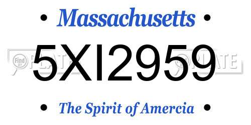 5XI2959 Massachusetts License Plate